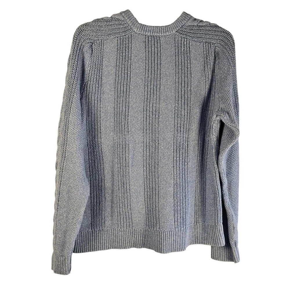 Talbots Womens Light Blue Cable Knit Cotton Sweater Crewneck L Preppy - Picture 2 of 7